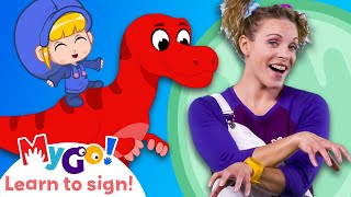 Learn Sign Language with Morphle! | Painting Dinosaur Easter Eggs! | MyGo! | ASL for Kids