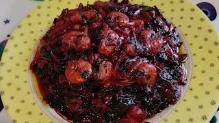 চিংড়ি দিয়ে লালশাক ভাজি | Chingri Diya Lalshak Vaji | Red Spinach Fry