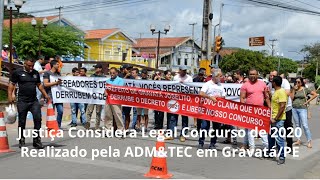 "Justiça Considera Legal Concurso de 2020 Realizado pela ADM&TEC em Gravatá/PE" #gravatá #concurso