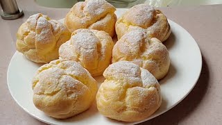 Easy Cream Puff that Melts in Your Mouth |  Custard  Cream Filling