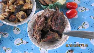 утка с чесноком и перцем, запечёная очень просто.  duck with garlic and pepper baked