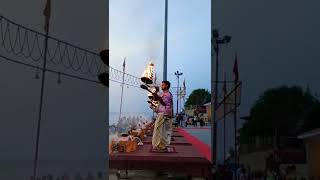 Morning Ganga Aarti at Assi Ghat | #ganga #aarti #varanasi #ghat #shorts #kashi #youtubeshorts |