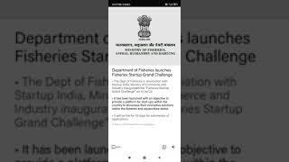 Ministry of Fisheries, Animal Husbandry and Dairying Launches Fisheries Startup Grand Challenge