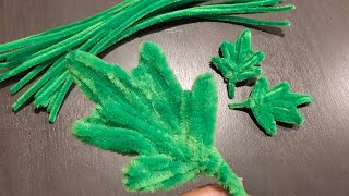 easy and fast way to make leaves 🍃 from pipe cleaner.