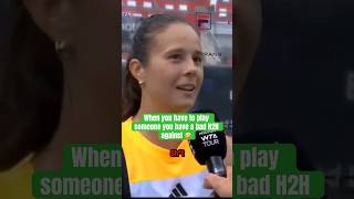 Kasatkina’s HILARIOUS reaction to hearing she plays Sabalenka 🤣 #tennis