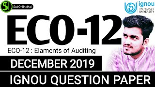 ECO-12 December 2019 - Previous Year Question Paper PDF | Hindi | English | IGNOU | #SoH