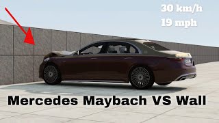 Mercedes-Benz W223 Maybach crashes to the WALL 😮 300 kmh 186 mph