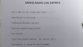 GMDSS Radio Log book - How to fill and maintain explained