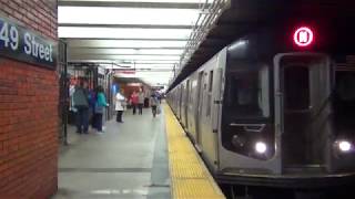 MTA Subways - Kawasaki R160B #8993 on the (N) at 49th Street (2016 Video)