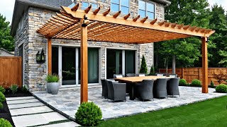 Modern Stone House Makeover: Transform Your Home and Backyard with Contemporary Pergolas