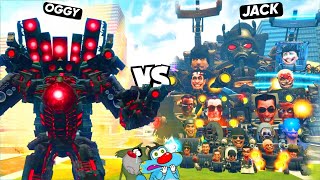 NEW MECHA ASTRO SPEAKERMAN TITAN VS ALL SKIBIDI TOILET BOSSES FIGHT IN GARRY'S MOD (OGGY AND JACK)