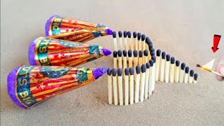 matches stick chain Reaction domino vs firecrackers awesome Experiment 😱