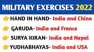 Important Military Exercises 2022| सैन्य अभ्यास 2022 | UPSC | PCS | SSC CGL | SSC MTS