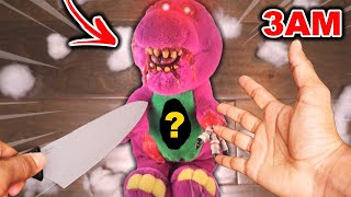 Cutting Open Haunted BARNEY DOLL At 3AM!! *WHAT’S INSIDE BARNEY*