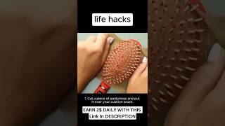 Hairbrush cleaning hack | Earn 2$ from this bot link in description #lifehacks #shorts