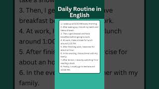 How to talk about daily routine in english | Daily use English #shorts #mcquizofficial #dailyroutine