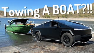 How Does a TESLA Cybertruck Handle Towing an 8000lb Boat??