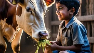 "The Brave Cow and Her Little Hero: An Unbreakable Bond | Heartwarming Village Tale"#trending shorts