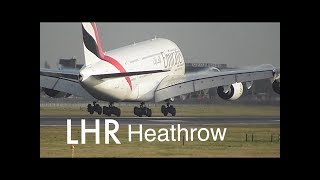 Winter Landings, RW09L London Heathrow, Incl. Crosswind Landings, Go Around...more