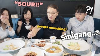 [PART2] My Korean Family’s First Time Trying 🇵🇭 Food! (Sinigang shock+++)