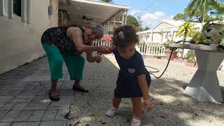 Catherine playing with Great Grandma