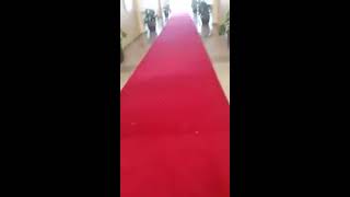 Red events carpets with well come carpets at club vista mare