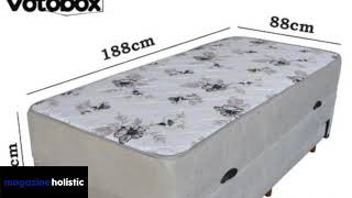 Cama Box Baú Solteiro 3 em 1 Conjugado de Espuma c/ Auxiliar 88x188cm Bicama VOTOBOX Suede Bege