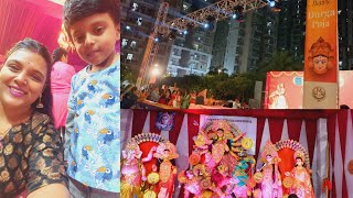 Beginning of "DURGA PUJA" ✨️🙏in our Society Festive vibes || Minni ki duniya ||