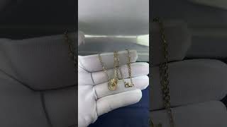 Custom Made Cartier Love two Rings Necklaces 18K Real Gold For Women