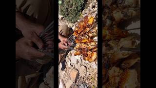 The most delicious chicken wings kebab in the mountain paradise #nature #food #asmr #cooking #love