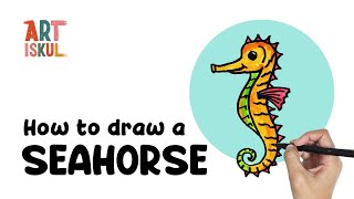 How to Draw a Cute Seahorse | Simple and Easy Drawing Tutorial | Sea Creatures