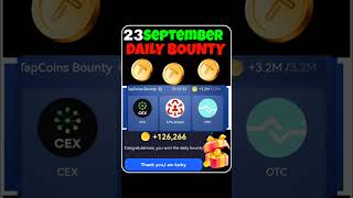 Tap Coin Daily Bounty 23 September | Tap Coin Daily Combo Today