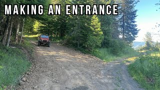 The entrance to our driveway was too steep!  Clearing and grading our driveway.