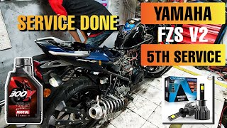 Yamaha FZS V2 5th Service || FZS V2 || Service Center || Moto Biker SB