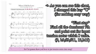 Jazz piano lesson 8-2 Apply Tension All Dominant Chord (When I Fall In Love)