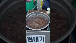 Street foods(one of them are silkworm pupae) in front of Seoul Grand Park