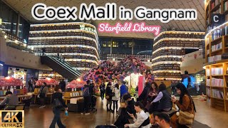 SEOUL KOREA | Explore Starfield Coex Mall in Gangnam | 스타필드 코엑스몰, 별마당 도서관 랜선투어 | 4K WALK