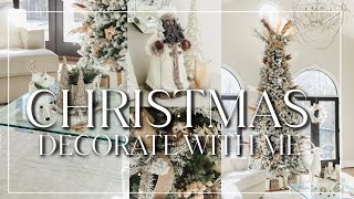 Christmas 2022 Clean and Decorate With Me | Living Room | Cozy Neutral Pampas Theme!!