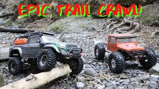 Epic RC Rock Crawling Trial Crawl "Sam's Trail"! *Water Crossings, Bridges & Rock Crawling*