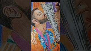 Virat Kohli drawing with crayon colours 😍🙏#viratkohli #drawing #shorts