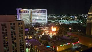 The Volcano at Mirage/Hard Rock from Harrah's Valley Deluxe Room with Strip View (Las Vegas, NV)