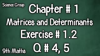 Q # 4, 5 | Exercise # 1.2 | Chp # 1 | 9th Class Maths | Matric Part 1 | 9th Maths Science Group