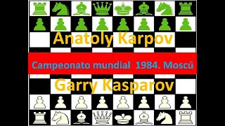 Garry Kasparov (blancas) vs Anatoly Karpov (negras) Campeonato mundial.  Moscú, 1984. Round 6