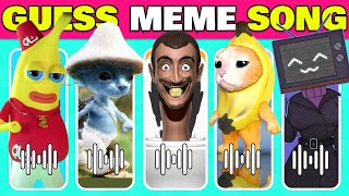 GUESS MEME SONG | 🎵🎙️🔥 Skibidi Toilet, MrBeast, Grimace, Wednesday, TV Woman, Boywithuke, Smurf Cat