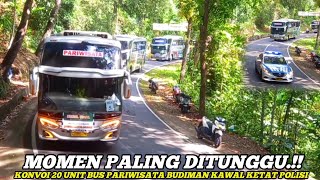 VIRALL.!! Pertama Dalam Sejarah Konvoi Bus Pariwisata Budiman Di Kawal Ketat Polisi Asli Rame Banget