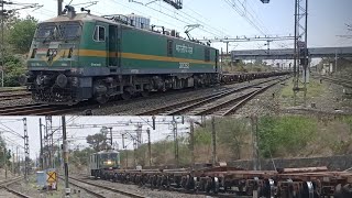 My First Capture 👌😱Indian Railway Entry Flated Goods Train Container Freight With Kanpur Wag9Hc