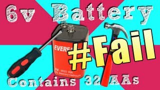 6v Battery Contains 32 AA Batteries Hack #Fail Debunked HD