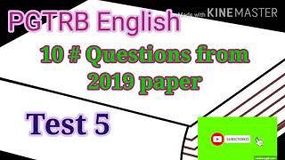 #PGTRB English 10#Questions from 2019 paper