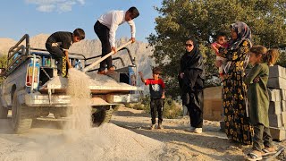 Nomadic Life: Teacher and Sister Bring Sand & Cement for Akram’s Winter Hut