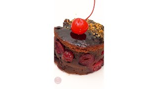 Cherry Chocolate Brownie. Fast and Tasty American Dessert